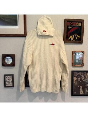 Vintage Ecko Unlimited RARE Cable Knit Sweater/Beanie Combo Mens Size Large
